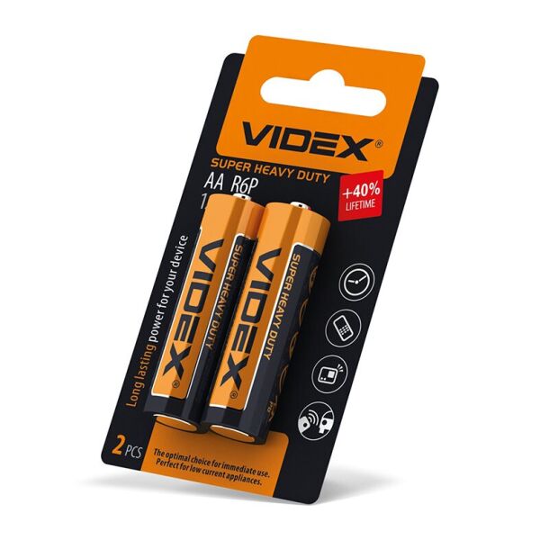 

Батарейка солевая Videx R6P/AA 2шт SMALL BLIST
