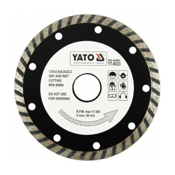 

Диск алмазный отрезной универсальный TURBO (125х22.2 мм) YATO YT-6023