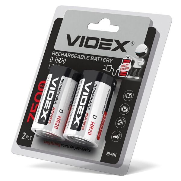 

Аккумуляторы Videx HR20/D 7500mAh double blister/2шт