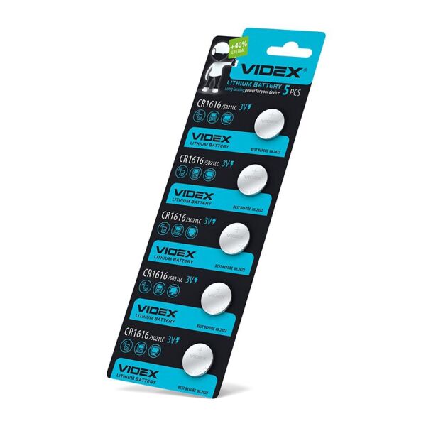 

Батарейка литиевая Videx CR1616 5шт BLISTER CARD