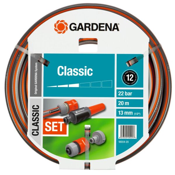 

Шланг Gardena Classic 13 мм (1/2") 20 м + комплект для полива Gardena (18004-20)