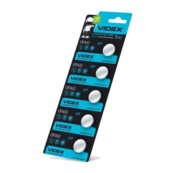 

Батарейка литиевая Videx CR1632 5шт BLISTER CARD