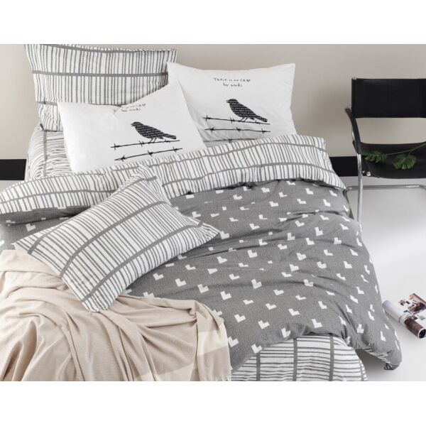 

Постельное белье Lotus. Home Perfect Wickley серое-Евро
