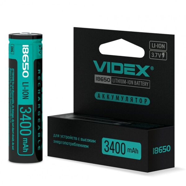 

Аккумулятор Videx литий-ионный 18650-P(ЗАЩИТА) 3400mAh color box/1шт