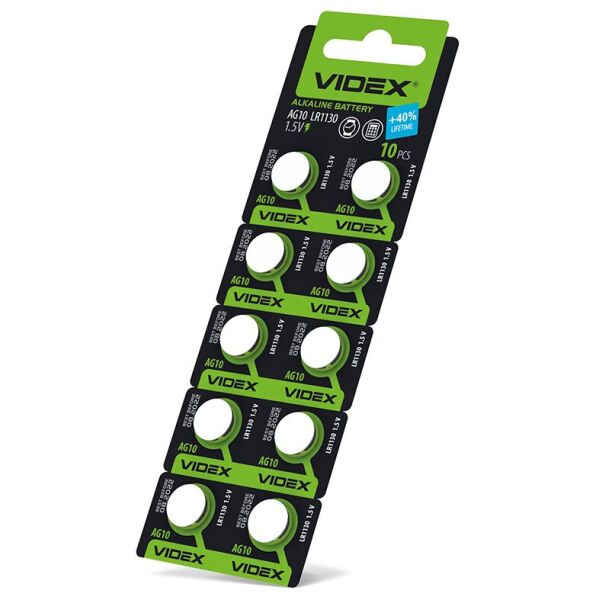 

Батарейка часовая Videx AG10/LR1130 BLISTER CARD 10 шт