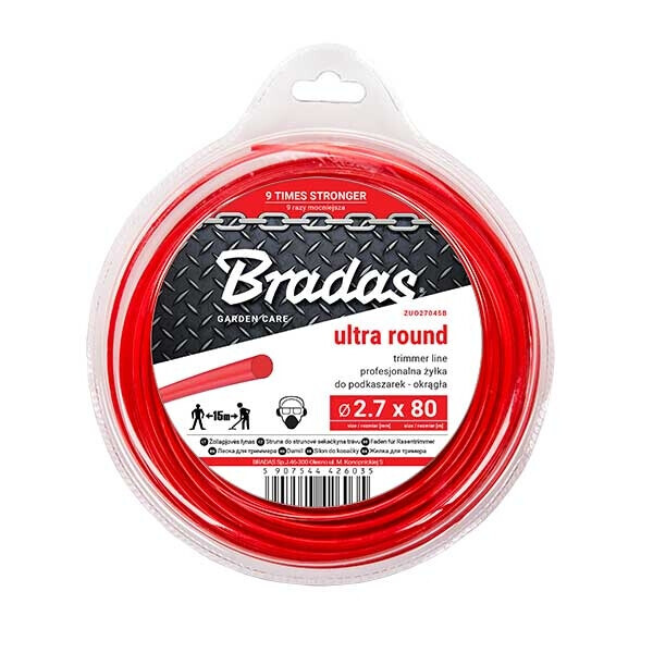 

Леска для скашивания Bradas ULTRA круглая 2.7x80м (ZUO27045B)