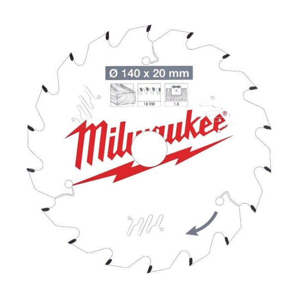 

Диск пильный по дереву (140x20x1.6 мм; 18Z) для циркулярной пилы Milwaukee 4932471310