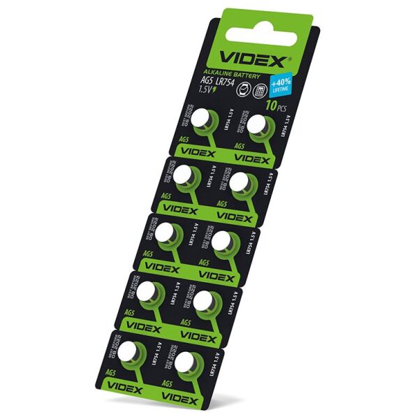 

Батарейка часовая Videx AG 5/LR754 BLISTER CARD 10 шт