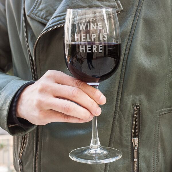 

Бокал для вина "Wine help is here"