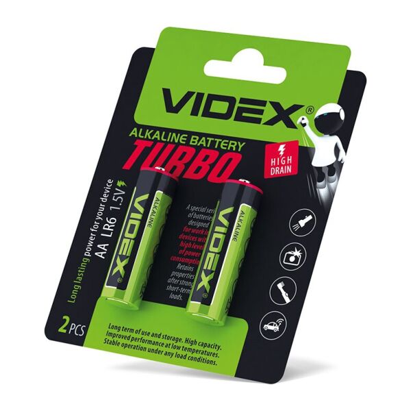

Батарейка щелочная Videx LR6/AA Turbo 2шт BLISTER