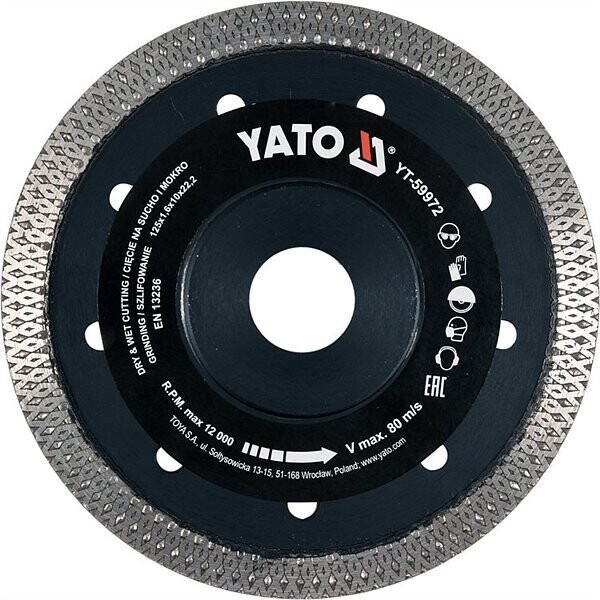 

Диск отрезной Yato 125x1.6x10x22.2 мм (YT-59972)