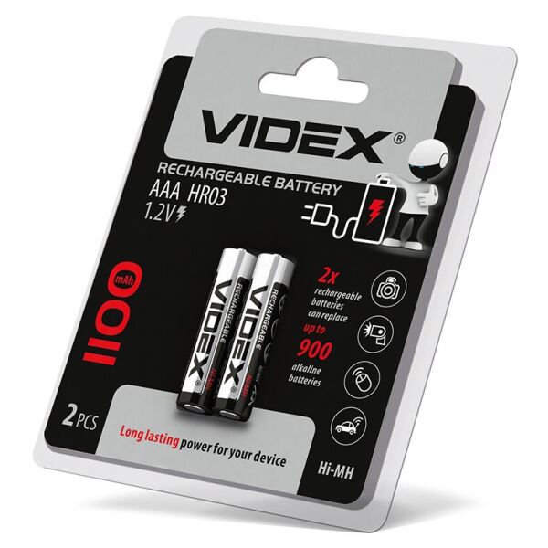 

Аккумуляторы Videx HR03/AAA 1100mAh double blister/2шт