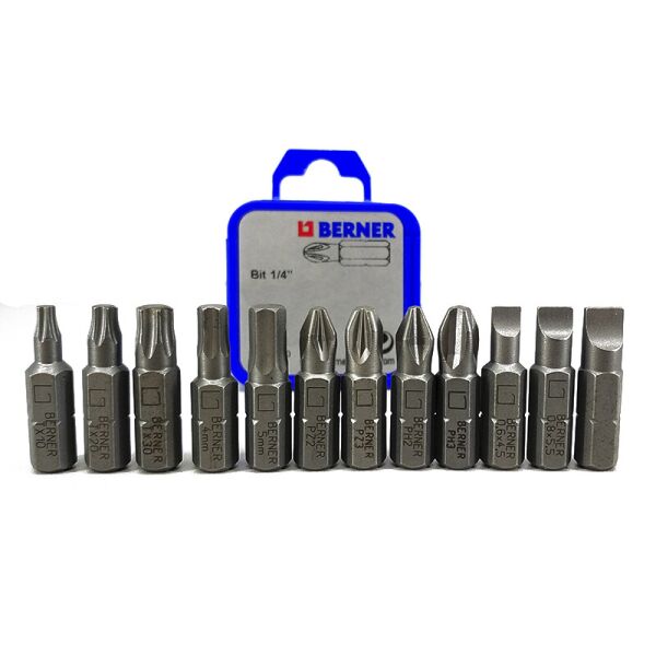 

Набор бит Berner PZ, PH, LS, TX, HEX 12 шт