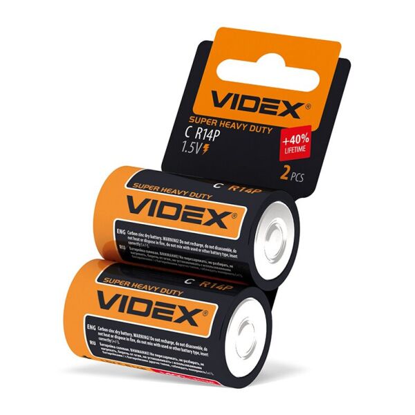 

Батарейка солевая Videx R14P/C 2шт SHRINK CARD