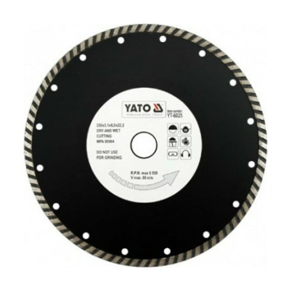 

Диск алмазный отрезной универсальный TURBO (230х22.2 мм) YATO YT-6025