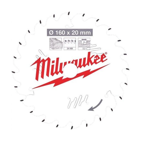 

Диск пильный по дереву (160x20x2.2 мм; 24Z) для циркулярной пилы Milwaukee 4932471290