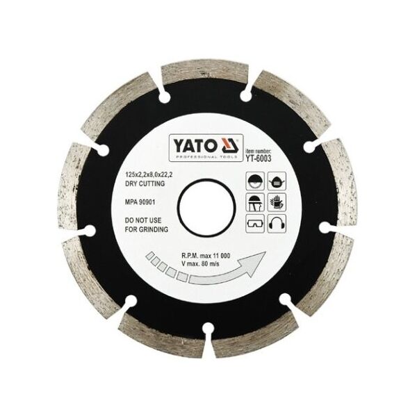 

Диск алмазный YATO сегмент 125x8.0x22,2 мм (YT-6003)