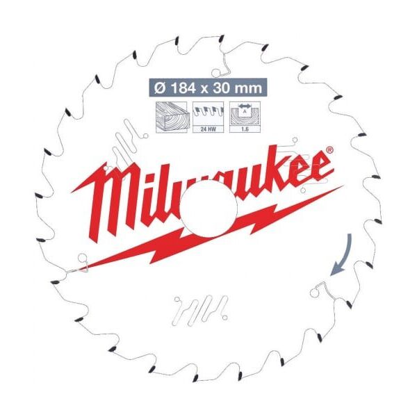 

Диск пильный по дереву (184x30x1.6 мм; 24Z) для циркулярной пилы Milwaukee 4932471297