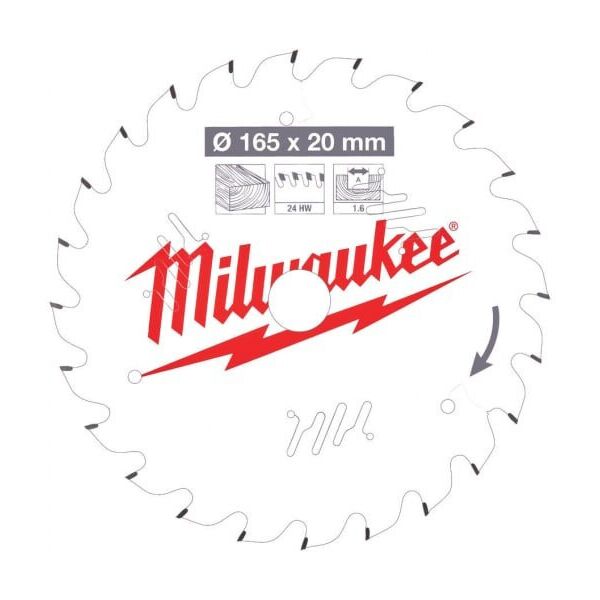 

Диск пильный по дереву (165x20x1.6 мм; 24Z) для циркулярной пилы Milwaukee 4932471931