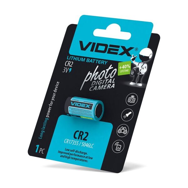 

Батарейка литиевая Videx CR2 1шт BLISTER CARD