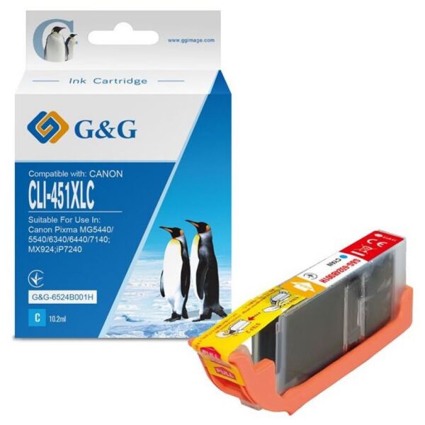 

Картридж G&G Canon CLI-451C Cyan (G&G-6524B001H)