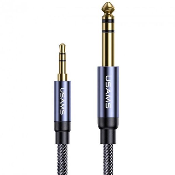 

Аудиокабель USAMS AUX 3.5mm to 6.35mm Aluminum Alloy Audio Cable US-SJ539 |120 см, HiFi| black
