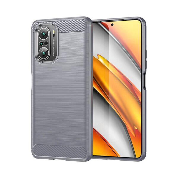 

Чехол Lenuo Carbon Fiber для Poco F3 Gray