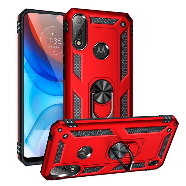 

Ударопрочный чехол Shell Ring для Motorola E7 Power / E7i Power Red