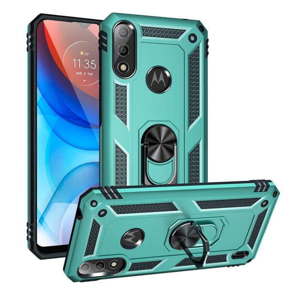 

Ударопрочный чехол Shell Ring для Motorola E7 Power / E7i Power Green