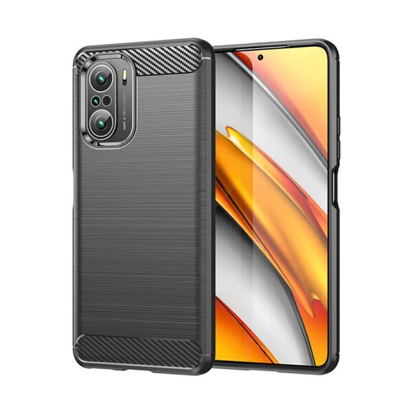 

Чехол Lenuo Carbon Fiber для Poco F3 Black