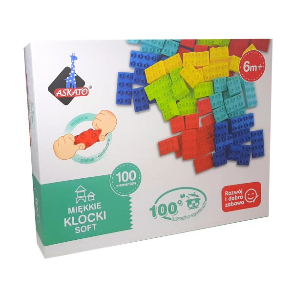 

Кубики мягкие 100 элементов в кор. 38*30*8см, ТМ ASKATO, Польша