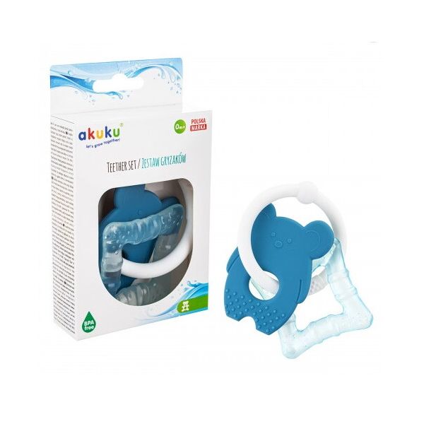 

Прорезыватель Мишка голубой, кор. 13*9*3см, ТМ AKUKU, Польша