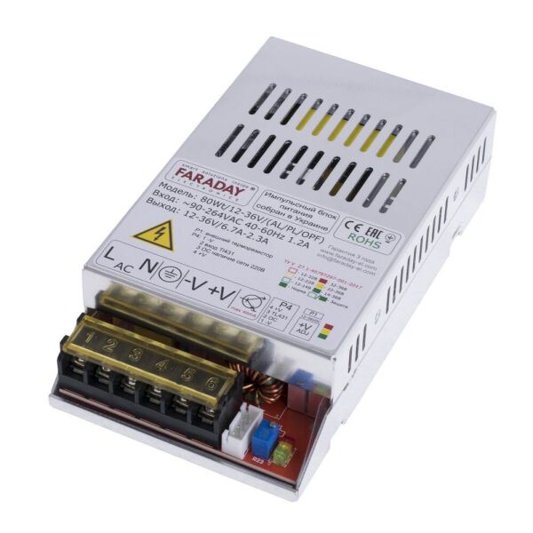 

Блок питания Faraday Electronics 80 Вт / 12-36 В / ALU