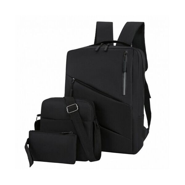 

Набор из Рюкзака для ноутбука ,сумки и кошелька 15.6, материал нейлон, выход под USB-кабель, черный, Q80