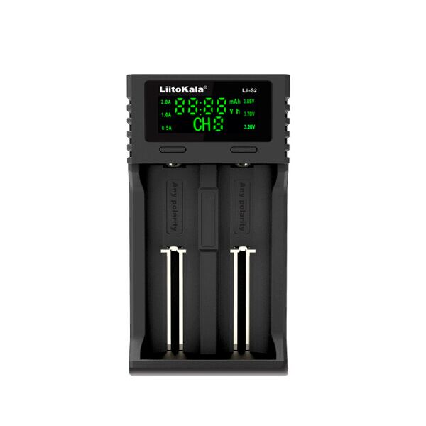 

ЗУ универсальное Liitokala Lii-S2, 2 канала,LCD дисплей, поддерживает Li-ion, Ni-MH и Ni-Cd AA (R6), ААA (R03), AAAA, С (R14)