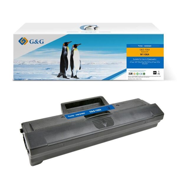 

Картридж G&G для HP 106A M107a/107r/107w/135a/135r/135w/137fnw W1106A Black (1000 стр)