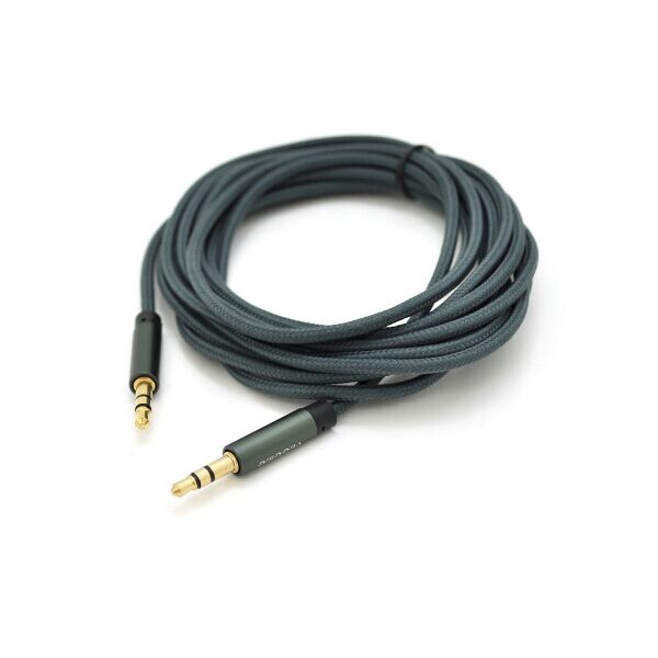 

Кабель VEGGIEG AB-3 AUX Audio DC3.5 папа-папа 3.0м, GOLD Stereo Jack, оплетка, (круглый) Black cable, Пакет