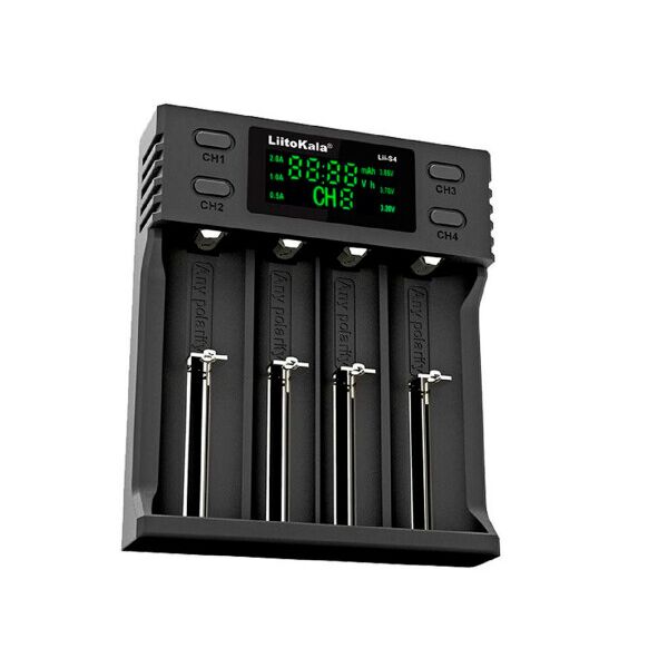 

ЗУ универсальное Liitokala Lii-S4, 4 канала,LCD дисплей, поддерживает Li-ion, Ni-MH и Ni-Cd AA (R6), ААA (R03), AAAA, С (R14)