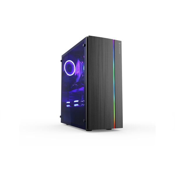 

Корпус 2E Gaming SPARGO (GХ910) MidT,2*USB3.0,ARGB лента, акрил(бок.пан.),без БП,черный.