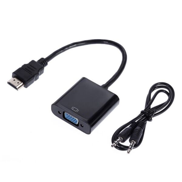 

Конвертер HDMI (папа) на VGA(мама) 10cm, Black, 4K / 2K, Пакет + AUDIO Q250