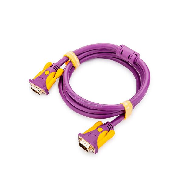 

Кабель JH-VGA39 VGA 3+9, 3,0m, male to male (папа-папа), 1 феррит, purple, Пакет