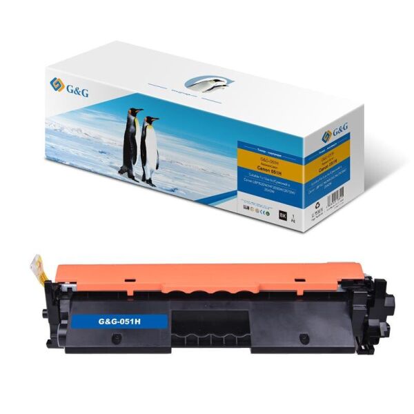 

Тонер-картридж G&G для Canon 051H LBP162dw/MF269dw/267dw/264dw 2169C002 Black (4100 стр)