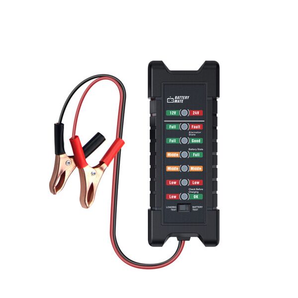 

Тестер для аккумуляторных батарей BM-410 + крокодиллы, 12V - 24V, LED