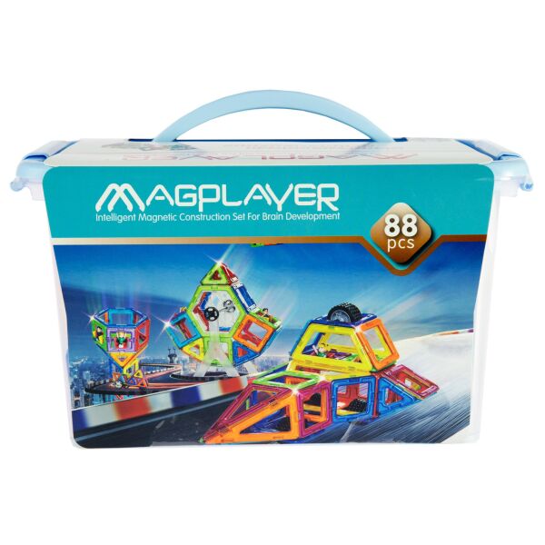 

Конструктор Magplayer магнитный набор 88 эл. MPT-88