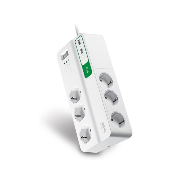 

Фильтр APC Essential SurgeArrest 6 розеток + 2 USB (5V, 2.4A)