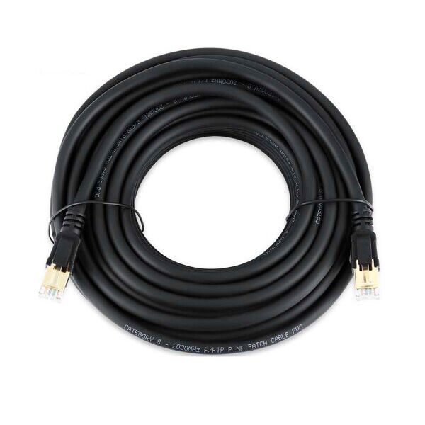 

Патч-корд литой VEGGIEG, CCA, SSTP, RJ45, Cat.8, 25m, черный