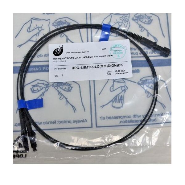 

Патчкорд MTRJ-UPC-LC-UPC MM (G50-OM3), 1.5 м, черный Duplex .