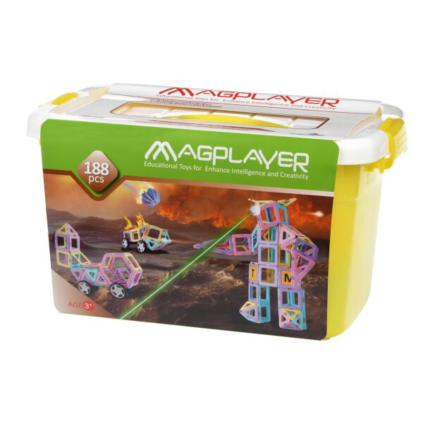 

Конструктор Magplayer магнитный набор бокс 188 эл. MPT2-188