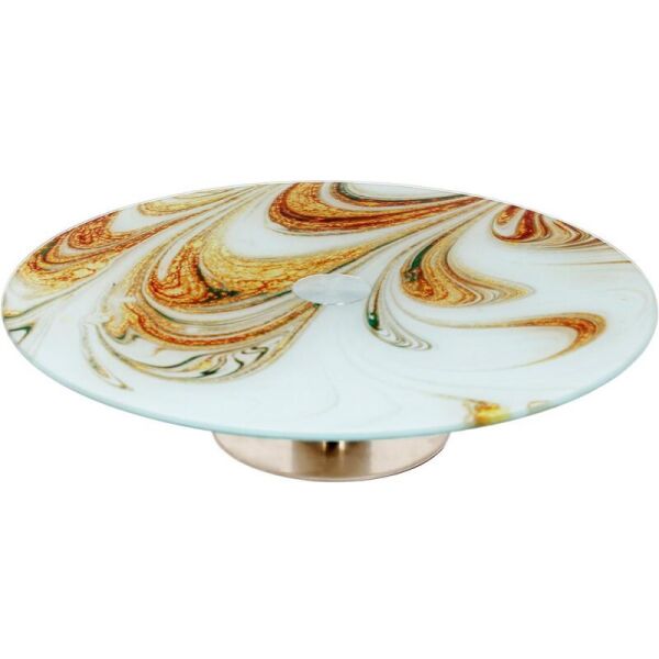 

Вращающееся блюдо для сервировки Marbles стеклянное на ножке 30 см Bona 116445-BR-547