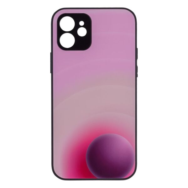 

Чехол-накладка Glass TPU Prism Circles для Apple iPhone 12 7, Pink-Blue